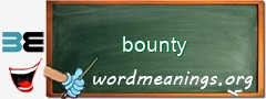 WordMeaning blackboard for bounty